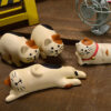Adorable Miniature Snoozing Cat Figurines - Trio of Whimsy - Image 3
